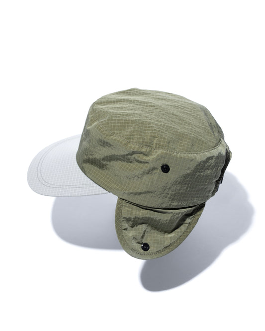 Ear flap cylinder hat ”Olive"