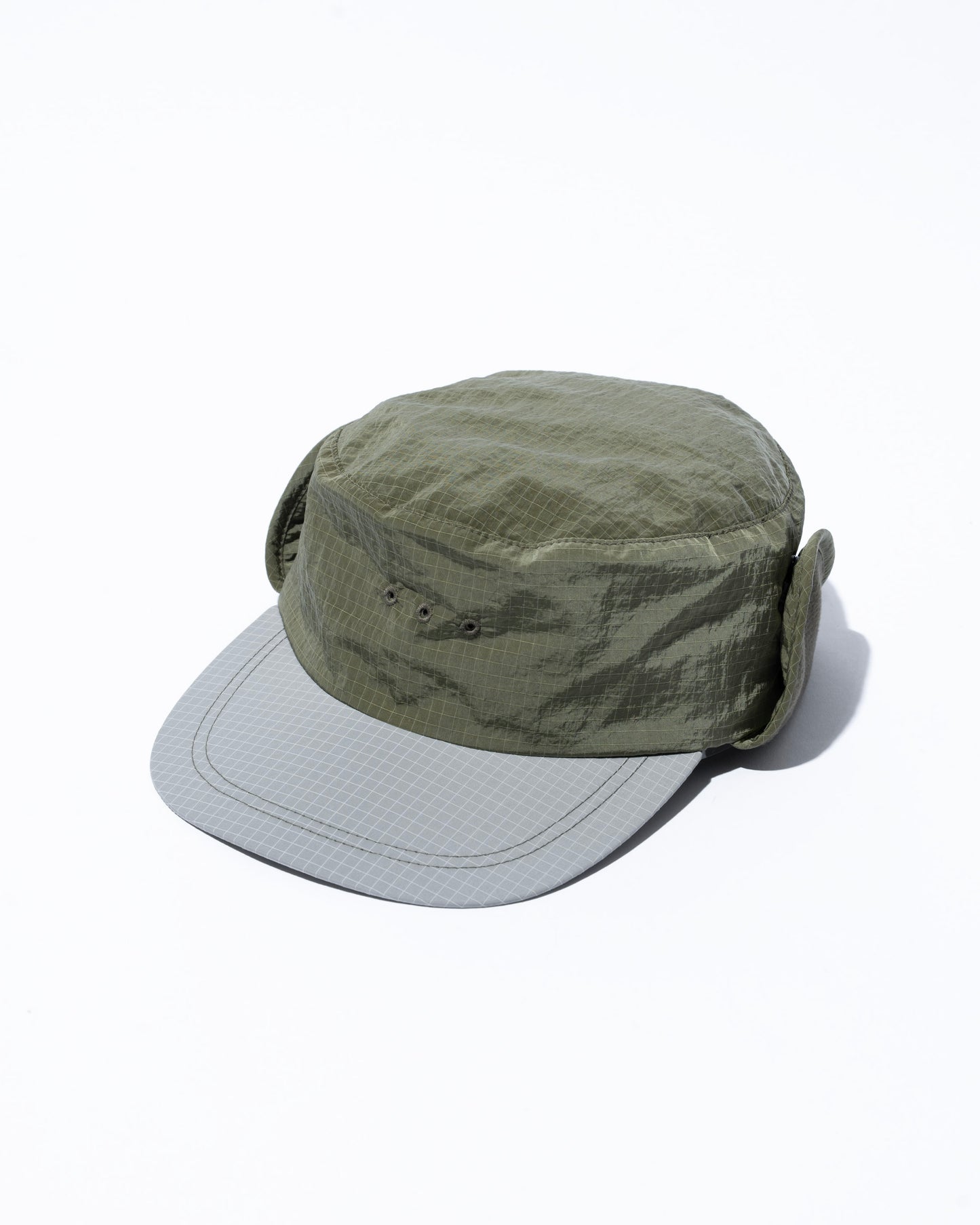 Ear flap cylinder hat　”Olive"