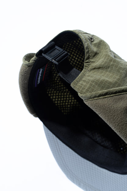 Ear flap cylinder hat　”Olive"
