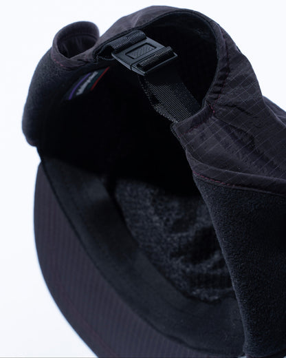 Ear flap cylinder hat　”Black"
