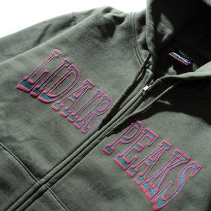 College logo zip hoodie "Olive"